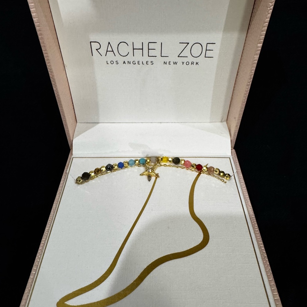 Rachel Zoe Gold and Multicolor Beaded Anklet